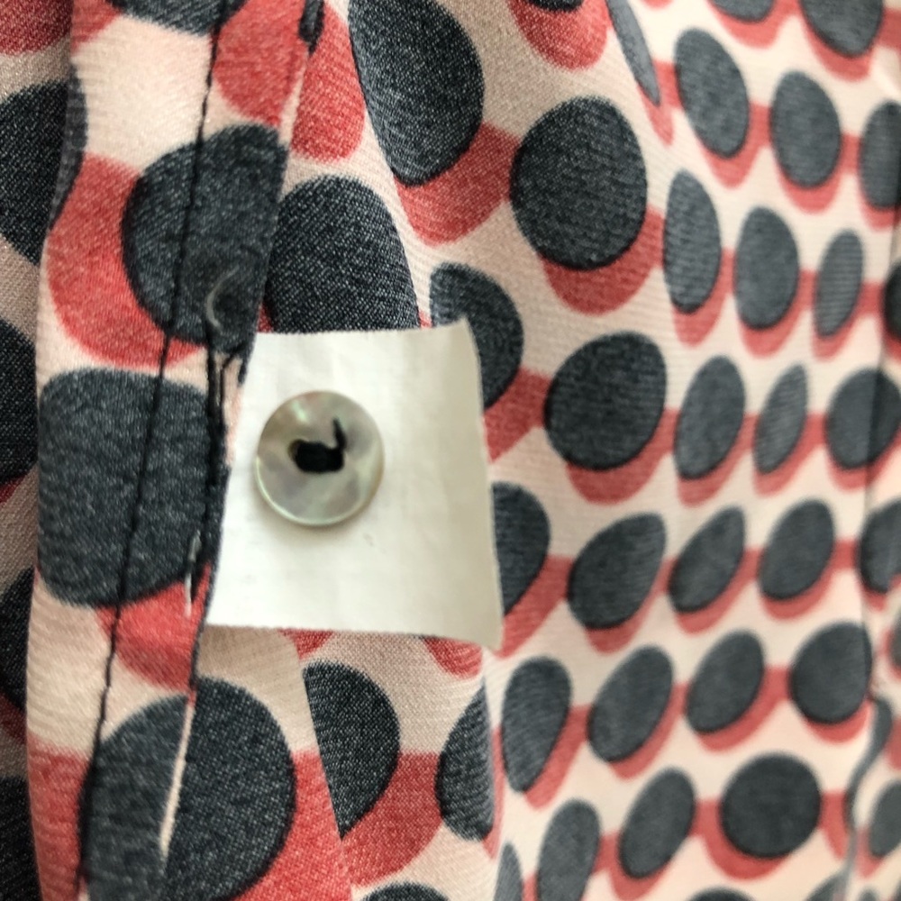 Max Studio Geometric Long Bell Sleeve Button Down Dress Shirt Women's Size M - Picture 6 of 9